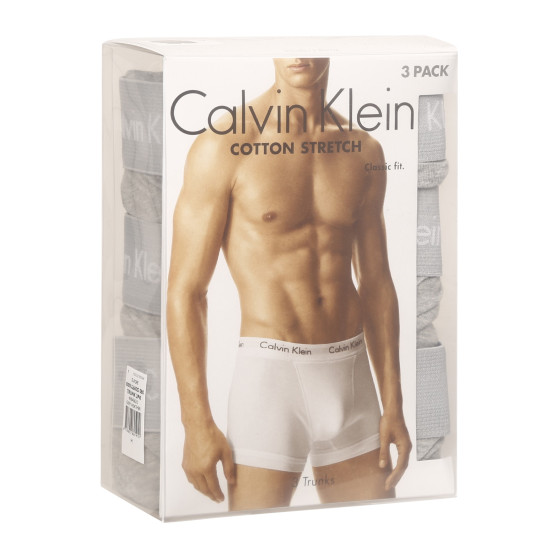 3PACK ανδρικό σορτς μποξεράκι Calvin Klein γκρι (U2662G-080)