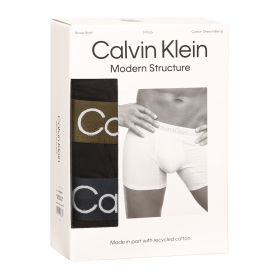 3PACK ανδρικό σορτς μποξεράκι Calvin Klein μαύρο (NB2971A-GZ5)