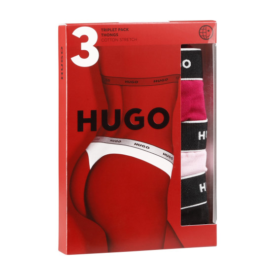 3PACK γυναικείο στρινγκ HUGO πολύχρωμο (50480150 981)