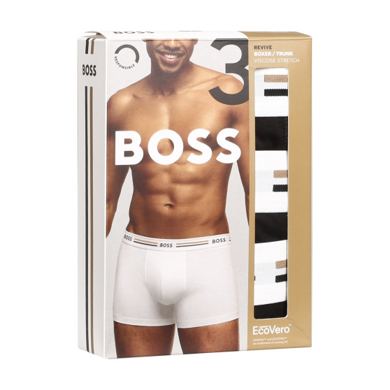 3PACK ανδρικό σορτς μποξεράκι BOSS μαύρο (50492200 001)