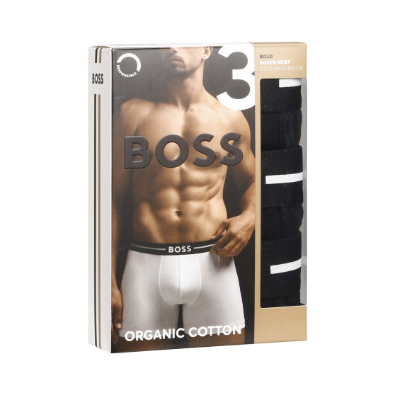 3PACK ανδρικό σορτς μποξεράκι BOSS μαύρο (50510698 001)