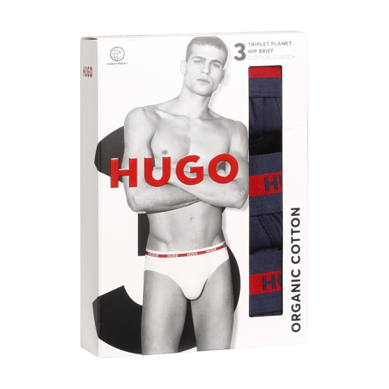 3PACK ανδρικό σλιπ HUGO μπλε (50503100 411)