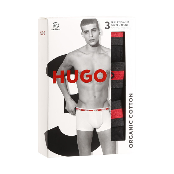 3PACK ανδρικό σορτς μποξεράκι HUGO μαύρο (50492375 002)