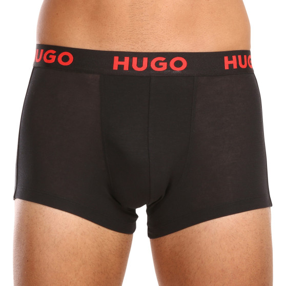 3PACK ανδρικό σορτς μποξεράκι HUGO μαύρο (50496723 001)