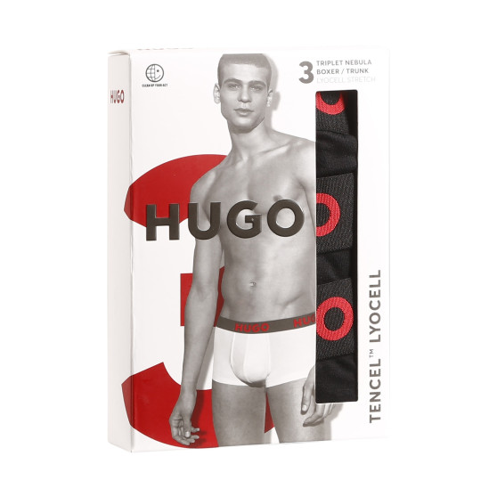 3PACK ανδρικό σορτς μποξεράκι HUGO μαύρο (50496723 001)