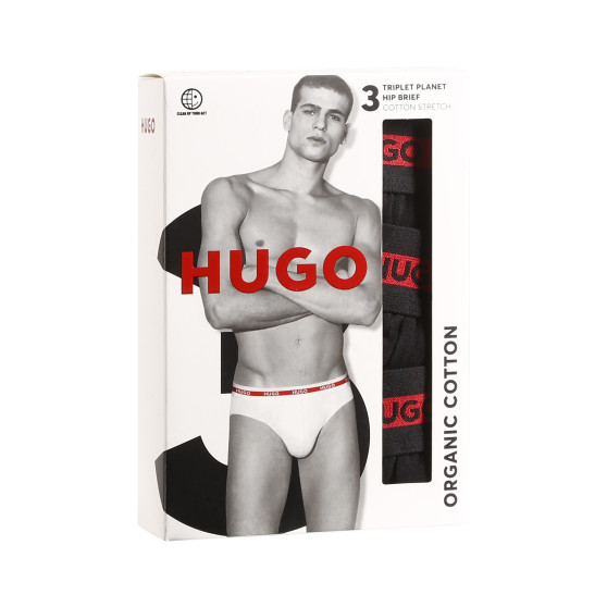 3PACK ανδρικό σλιπ HUGO μαύρο (50492378 002)