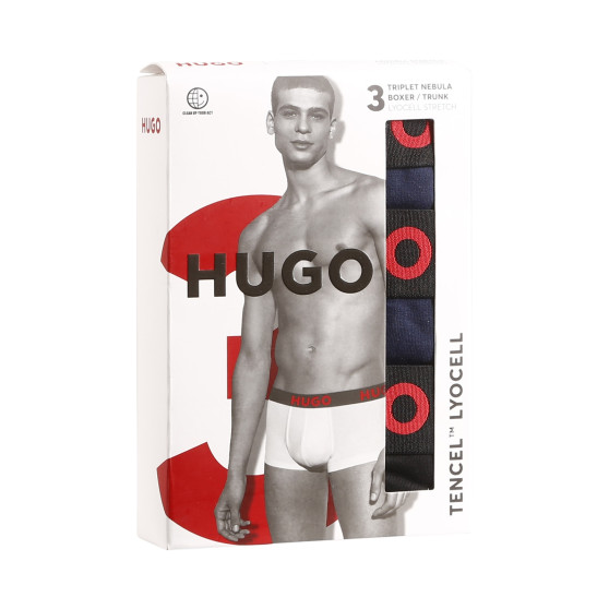 3PACK ανδρικό σορτς μποξεράκι HUGO πολύχρωμο (50496723 406)