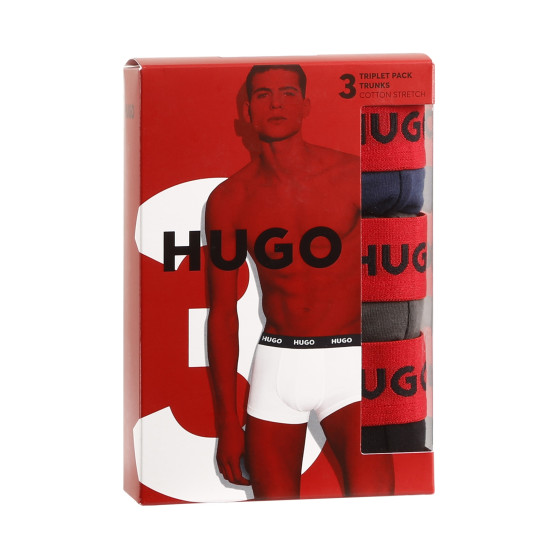 3PACK ανδρικό σορτς μποξεράκι HUGO πολύχρωμο (50469766 031)