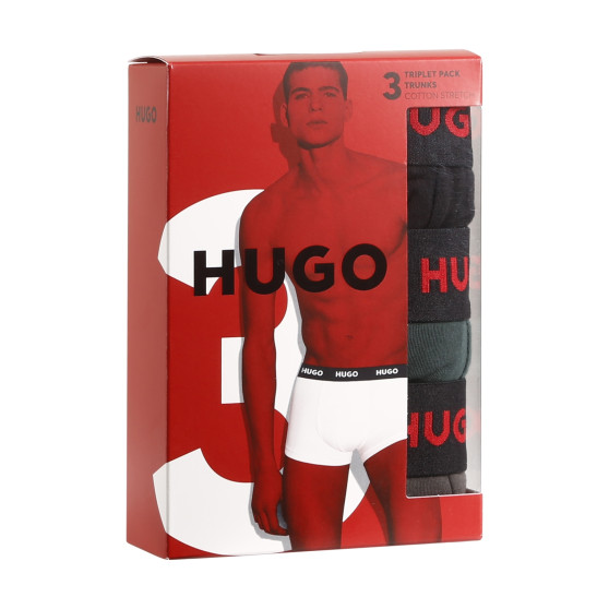 3PACK ανδρικό σορτς μποξεράκι HUGO πολύχρωμο (50469766 303)