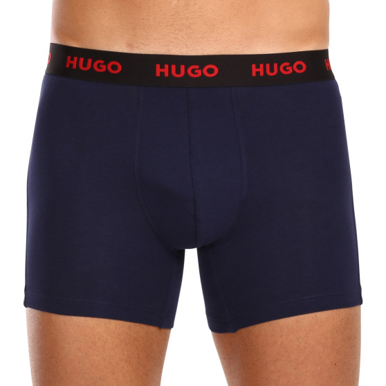 3PACK ανδρικό σορτς μποξεράκι HUGO πολύχρωμο (50503079 413)