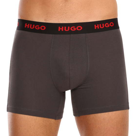 3PACK ανδρικό σορτς μποξεράκι HUGO πολύχρωμο (50503079 413)