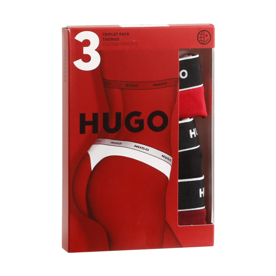 3PACK γυναικείο στρινγκ HUGO πολύχρωμο (50480150 982)