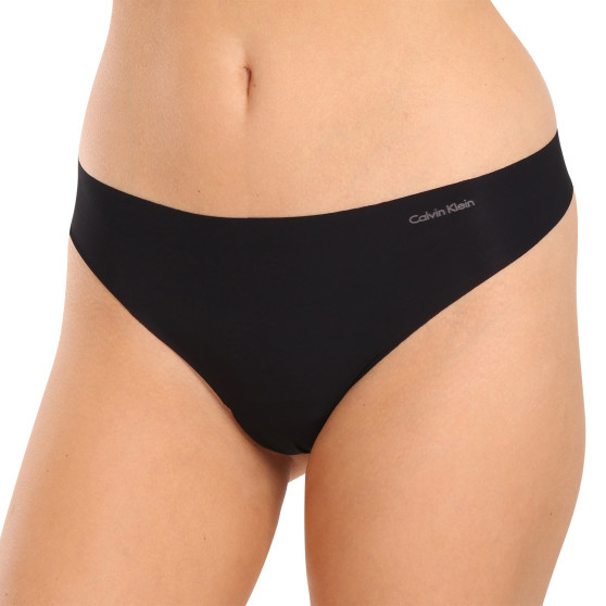 Γυναικείο στρινγκ Calvin Klein χωρίς ραφή μαύρο (D3428E-001)