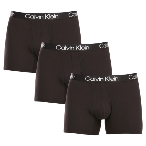 3PACK ανδρικό σορτς μποξεράκι Calvin Klein μαύρο (NB2971A-7VI)