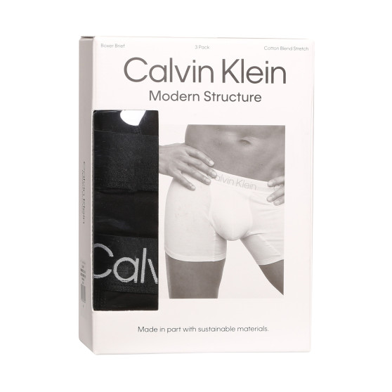 3PACK ανδρικό σορτς μποξεράκι Calvin Klein μαύρο (NB2971A-7VI)