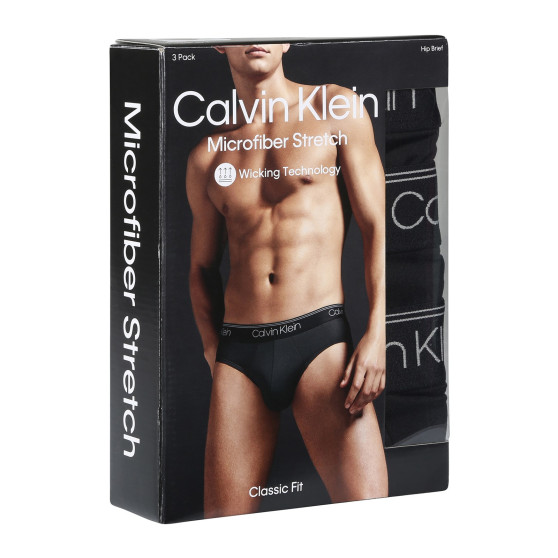 3PACK ανδρικό σλιπ Calvin Klein μαύρο (NB2568A-UB1)