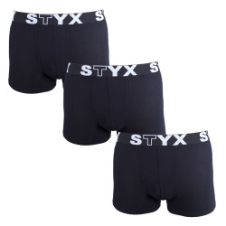 3PACK ανδρικό σορτς μποξεράκι Styx αθλητικό ελαστικό oversized μαύρο (3R960)