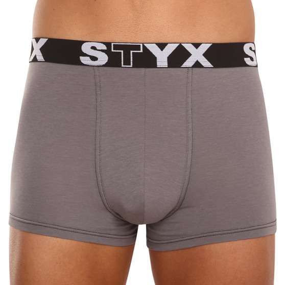 3PACK ανδρικό σορτς μποξεράκι Styx sport ελαστικό σκούρο γκρι (3G1063)