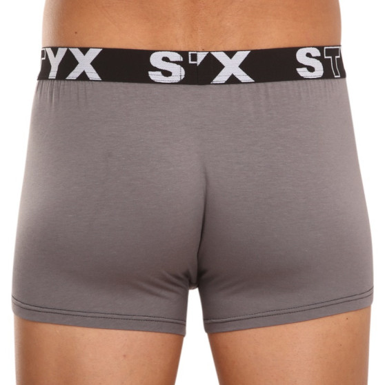 3PACK ανδρικό σορτς μποξεράκι Styx sport ελαστικό σκούρο γκρι (3G1063)