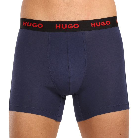 3PACK ανδρικό σορτς μποξεράκι HUGO πολύχρωμο (50510192 405)