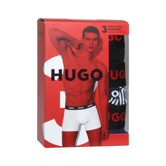 3PACK ανδρικό σορτς μποξεράκι HUGO πολύχρωμο (50510192 405)