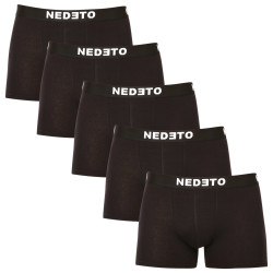 5PACK ανδρικό σορτς μποξεράκι Nedeto μαύρο (5NB001b)