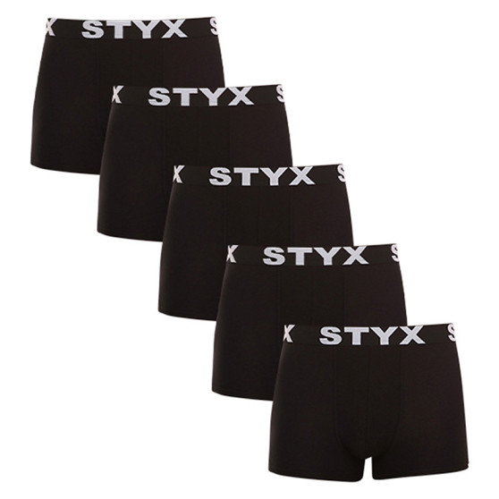 5PACK ανδρικό σορτς μποξεράκι Styx αθλητικό ελαστικό oversized μαύρο (5R960)