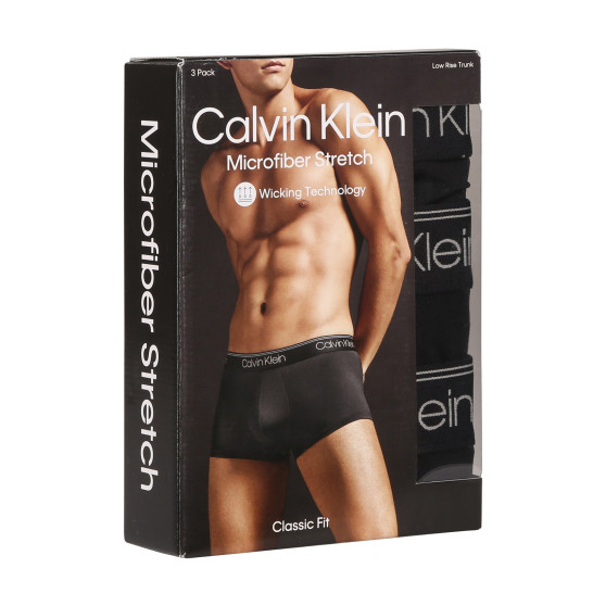 3PACK ανδρικό σορτς μποξεράκι Calvin Klein μαύρο (NB2569A-UB1)