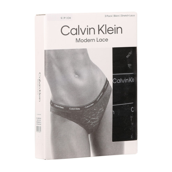 3PACK γυναικεία εσώρουχα Calvin Klein μαύρο (QD5069E-UB1)