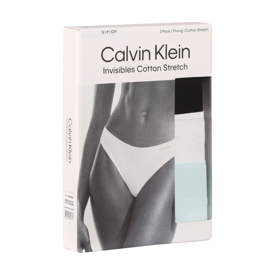 3PACK γυναικείο στρινγκ Calvin Klein πολύχρωμο (QD5219E-NOY)