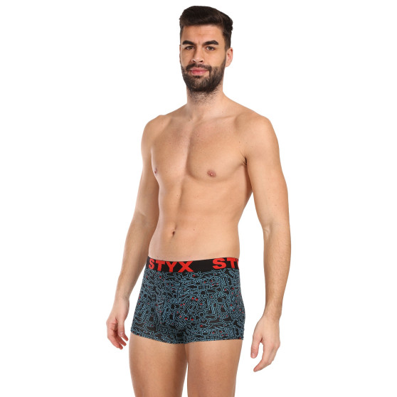 3PACK ανδρικό σορτς μποξεράκι Styx art sports λάστιχο πολύχρωμο (3G12672/2)