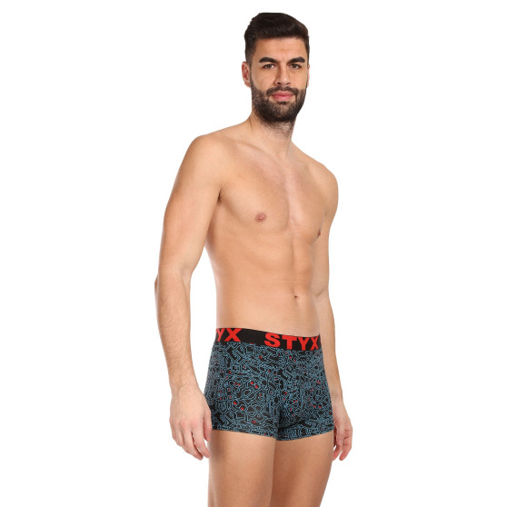 3PACK ανδρικό σορτς μποξεράκι Styx art sports λάστιχο πολύχρωμο (3G12672/2)