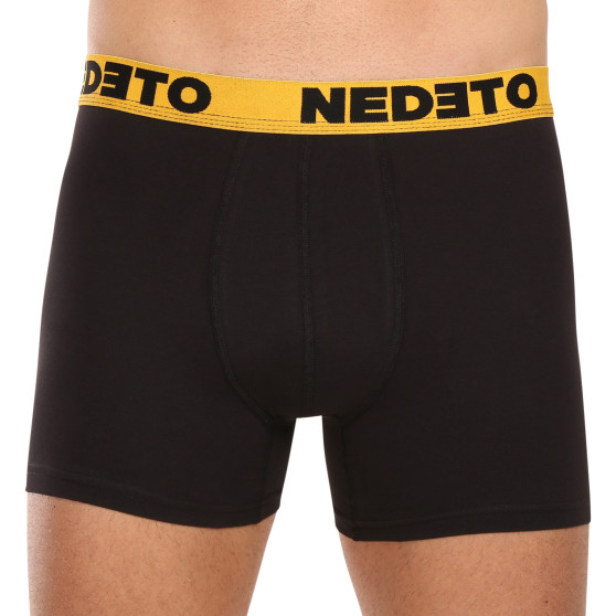 7PACK ανδρικό σορτς μποξεράκι Nedeto μαύρο (7NB002b)