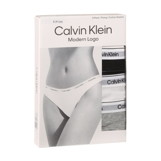 3PACK γυναικείο στρινγκ Calvin Klein πολύχρωμο (QD5209E-MPI)