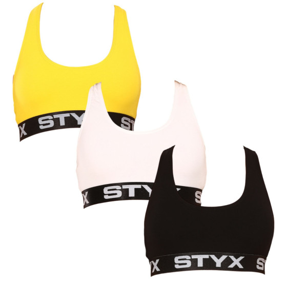 3PACK γυναικείο σουτιέν Styx sport πολύχρωμο (3IP09018)