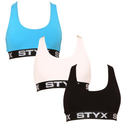 3PACK γυναικείο σουτιέν Styx sport πολύχρωμο (3IP09019)