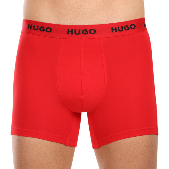 3PACK ανδρικό σορτς μποξεράκι HUGO πολύχρωμο (50510192 025)