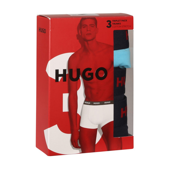 3PACK ανδρικό σορτς μποξεράκι HUGO πολύχρωμο (50480170 440)