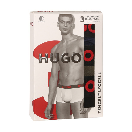 3PACK ανδρικό σορτς μποξεράκι HUGO πολύχρωμο (50496723 308)