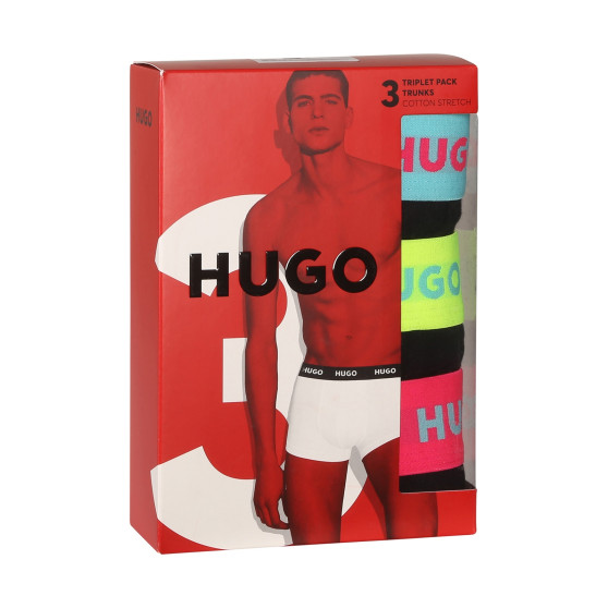 3PACK ανδρικό σορτς μποξεράκι HUGO πολύχρωμο (50469766 730)