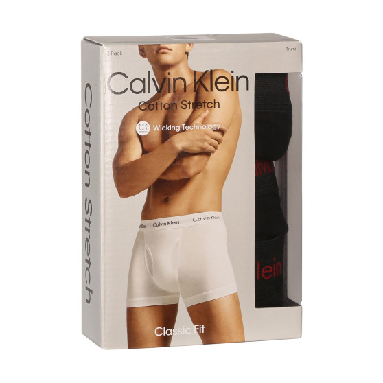 3PACK ανδρικό σορτς μποξεράκι Calvin Klein μαύρο (NB2615A-NC1)