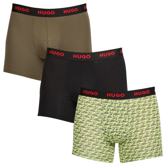 3PACK ανδρικό σορτς μποξεράκι HUGO πολύχρωμο (50510192 321)