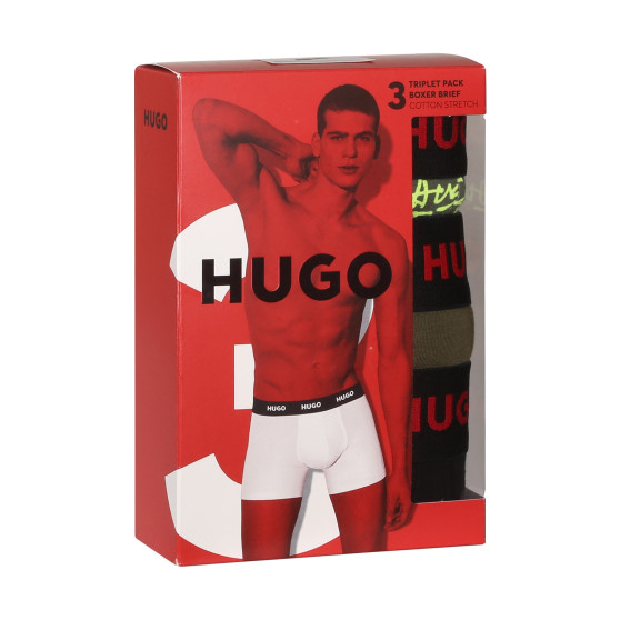 3PACK ανδρικό σορτς μποξεράκι HUGO πολύχρωμο (50510192 321)