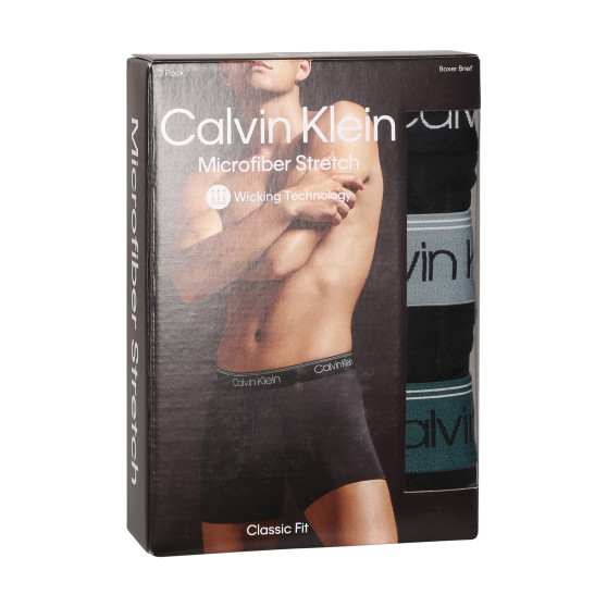 3PACK ανδρικό σορτς μποξεράκι Calvin Klein μαύρο (NB2570A-N2L)