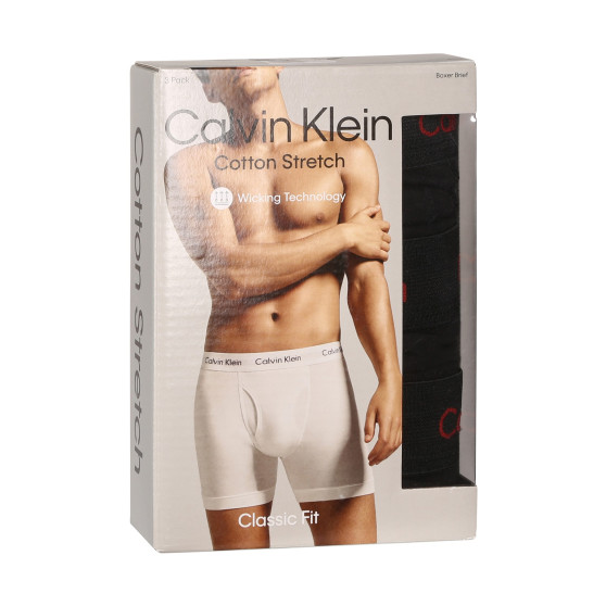 3PACK ανδρικό σορτς μποξεράκι Calvin Klein μαύρο (NB2616A-NC1)