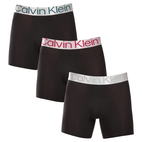 3PACK ανδρικό σορτς μποξεράκι Calvin Klein μαύρο (NB3131A-NC4)