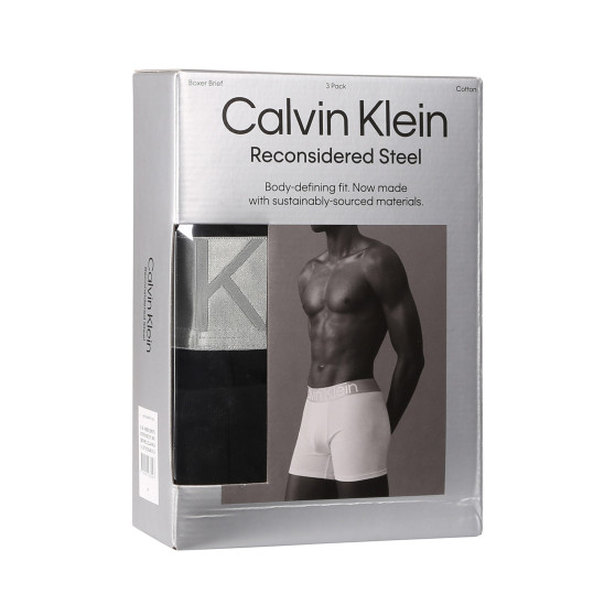 3PACK ανδρικό σορτς μποξεράκι Calvin Klein μαύρο (NB3131A-NC4)