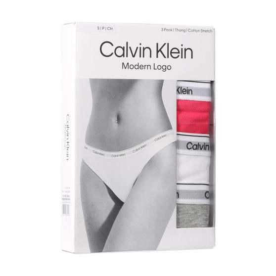 3PACK γυναικείο στρινγκ Calvin Klein πολύχρωμο (QD5209E-NP4)