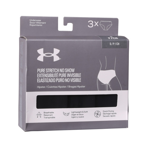 3PACK γυναικεία εσώρουχα Under Armour μαύρο (1383895 001)