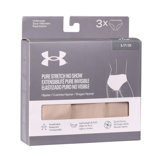 3PACK γυναικεία εσώρουχα Under Armour μπεζ (1383895 500)